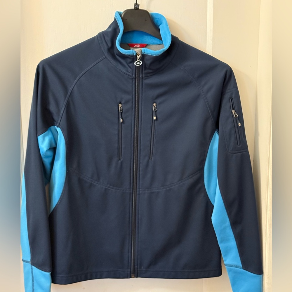 AVIA FRONT ZIP JACKET IN DARK & TURQUOISE BLUE